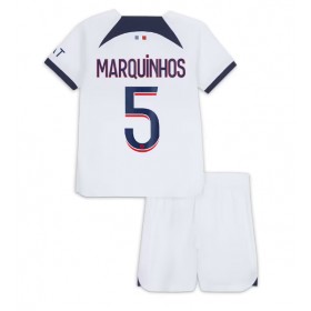 Paris Saint-Germain Marquinhos #5 Borta Kläder Barn 2023-24 Kortärmad (+ Korta byxor)